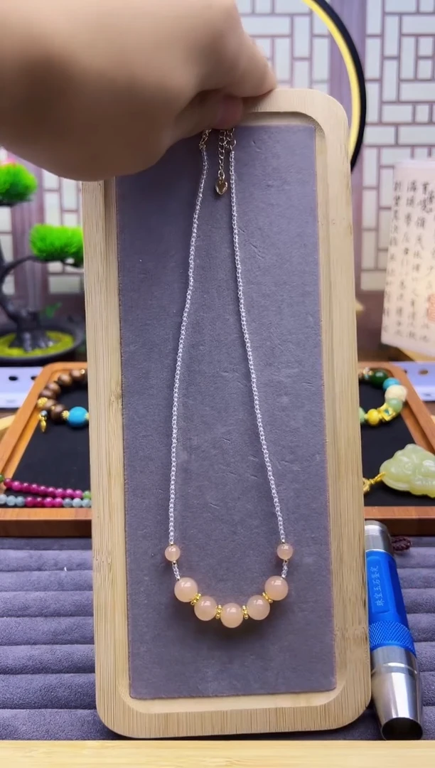和田玉14K金镶嵌颈饰X117
