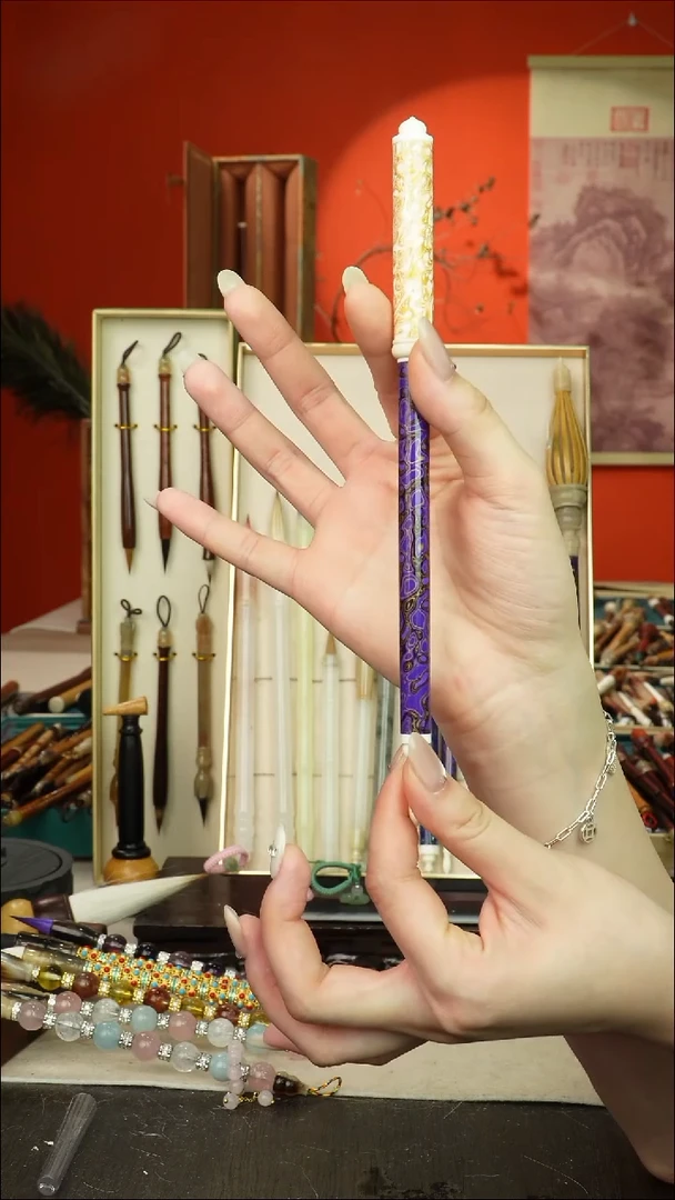 317号闪孤品高货毛笔链接 清水试笔 蘸墨不退