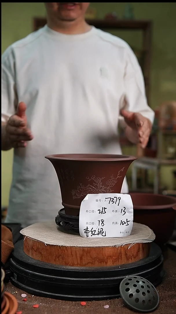 紫砂花盆花卉园艺7379+s