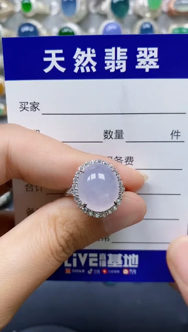 翡翠戒指银S925镶嵌403