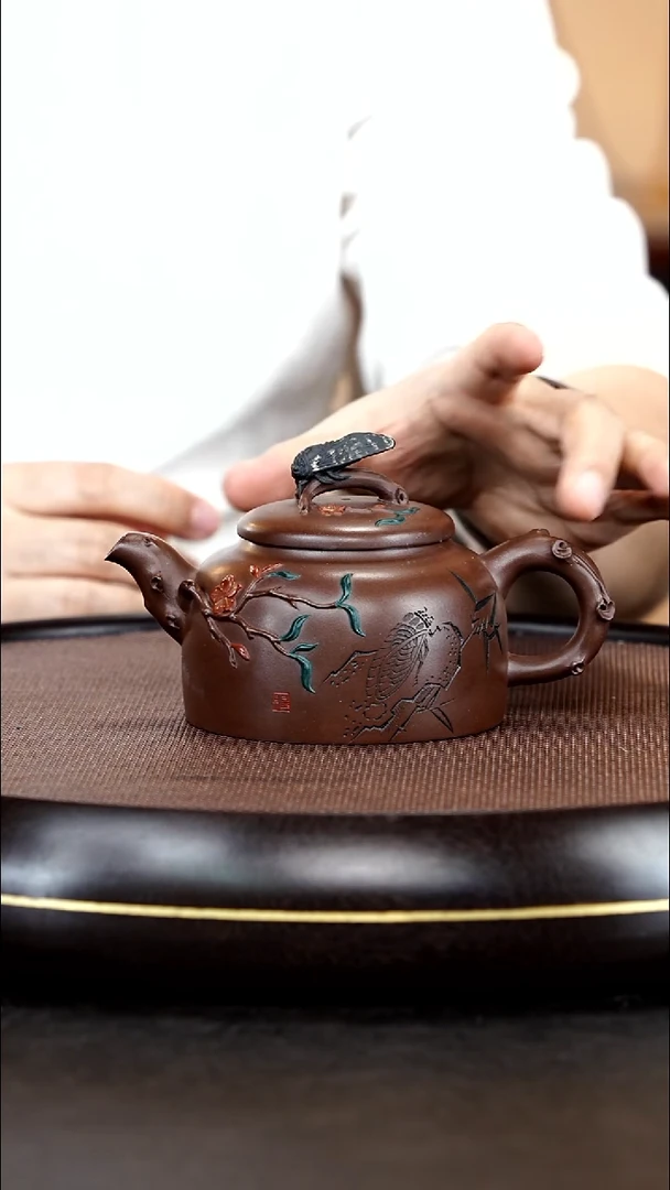 茶壶紫砂桑黎兵紫砂作品91：小一鸣惊人  特级紫泥  300CC