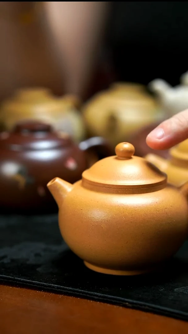茶壶紫砂大款黄金段巨轮壶微瑕