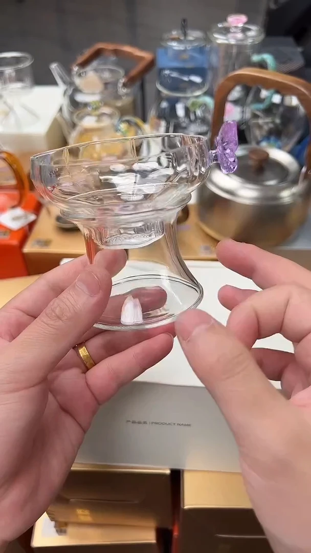 @@禾器晶彩幻蝶茶漏浅紫色