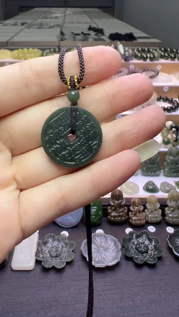 颈饰未镶嵌和田玉25号链接会绑好绳子配好和田玉顶珠