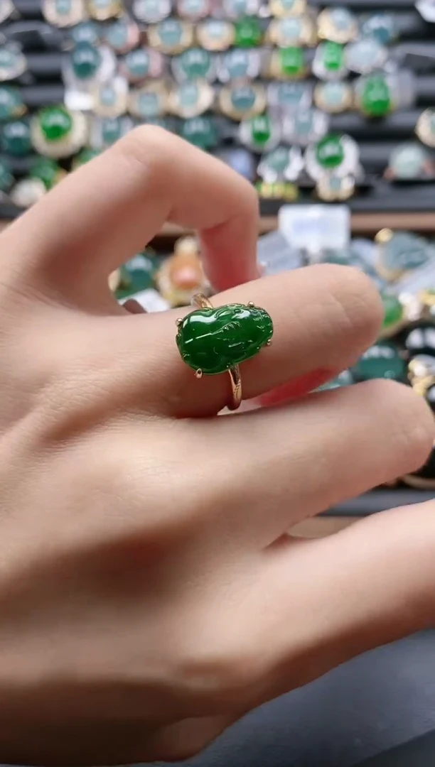 【闪购商品】翡翠戒指银S925镶嵌51511