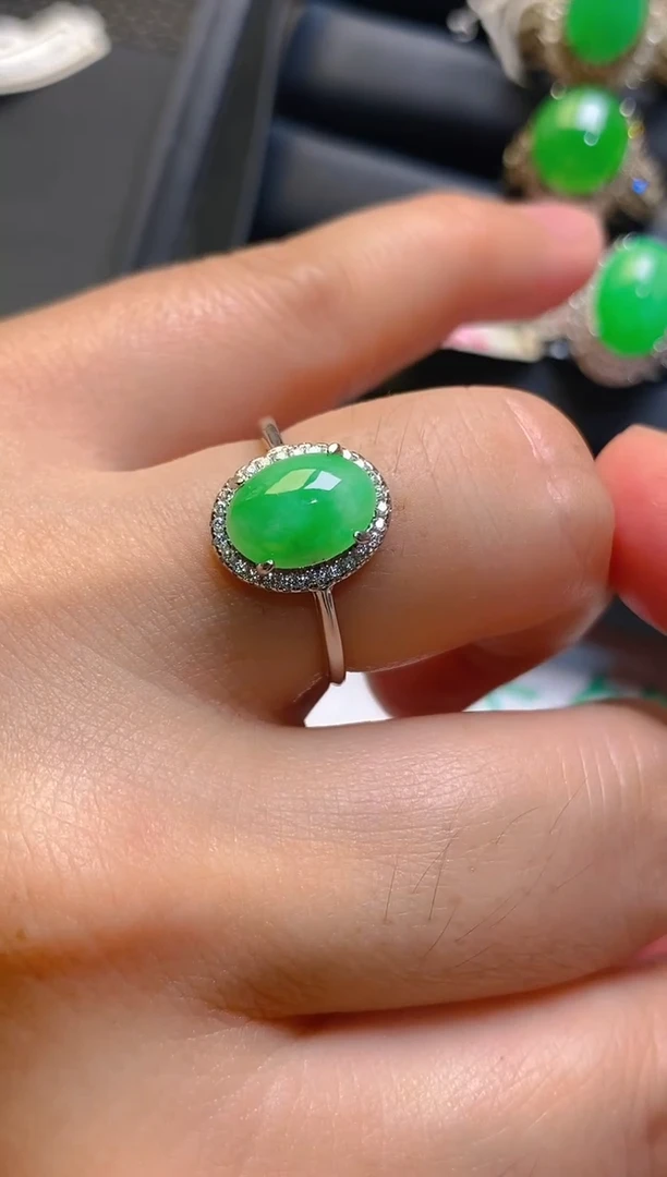 【闪购商品】翡翠耳饰银S925镶嵌天然A货翡翠1