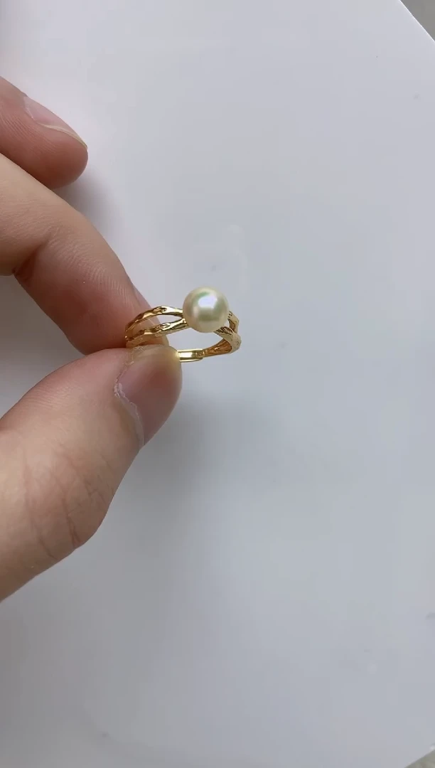 银S925镶嵌戒指海水珍珠