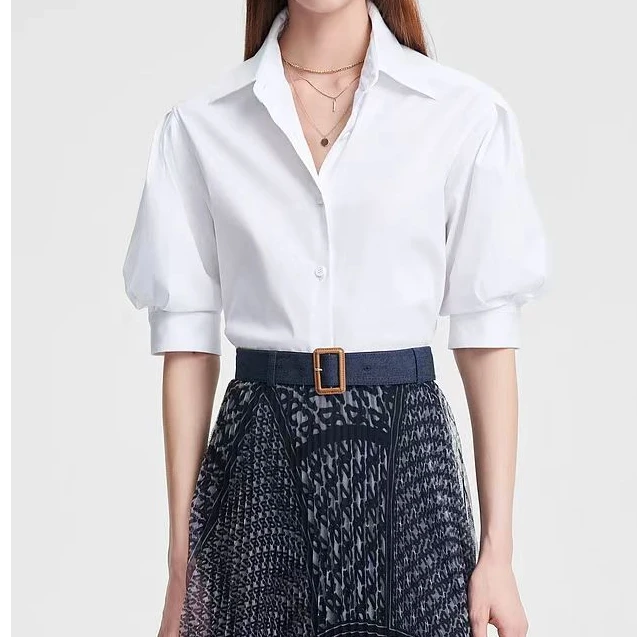 5615-浩亦菲同款泡泡袖衬衣