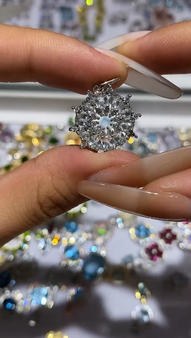 银S925镶嵌颈饰海蓝宝石吊坠