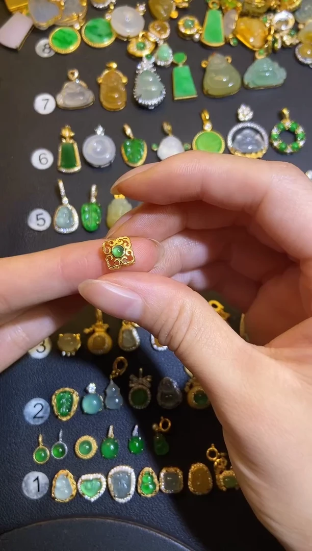 吊坠(不含链)银S925镶嵌翡翠1