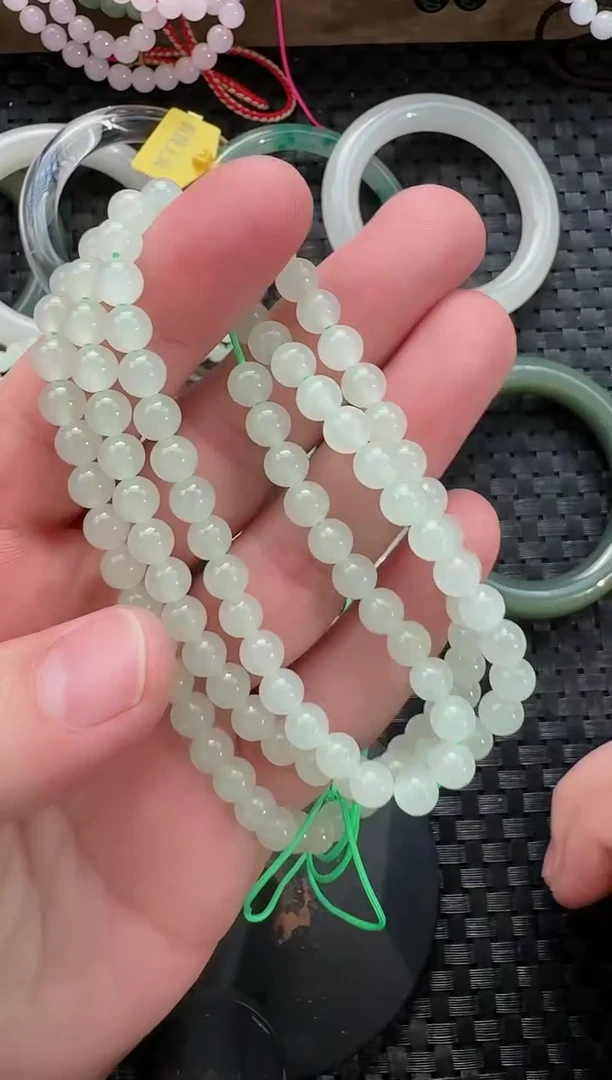 颈饰未镶嵌和田玉6mm晴水108长链（多样性发货拍一发一）