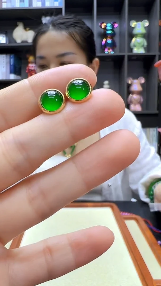 翡翠14K金镶嵌颈饰丹丹diy劲饰