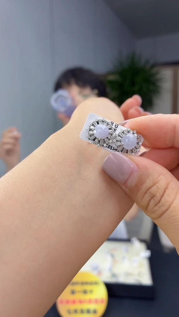 银S925镶嵌翡翠耳饰1111111111
