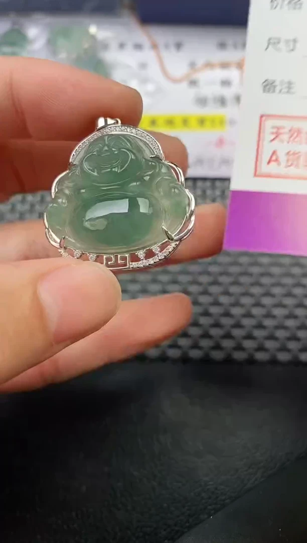 颈饰银S925镶嵌翡翠冬*挂件