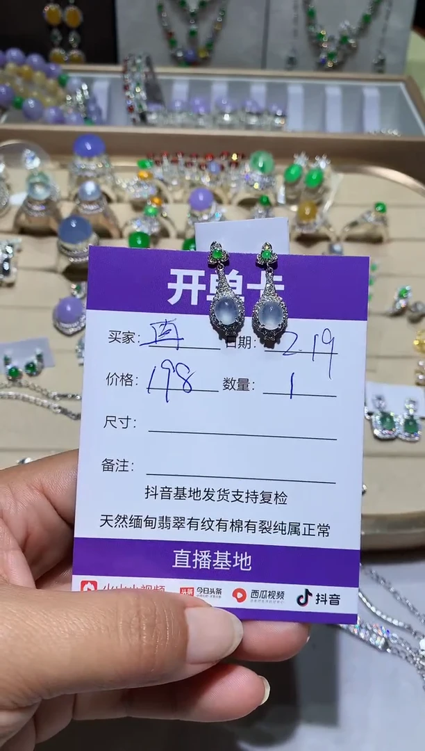 【闪购商品】翡翠耳饰未镶嵌再等等.