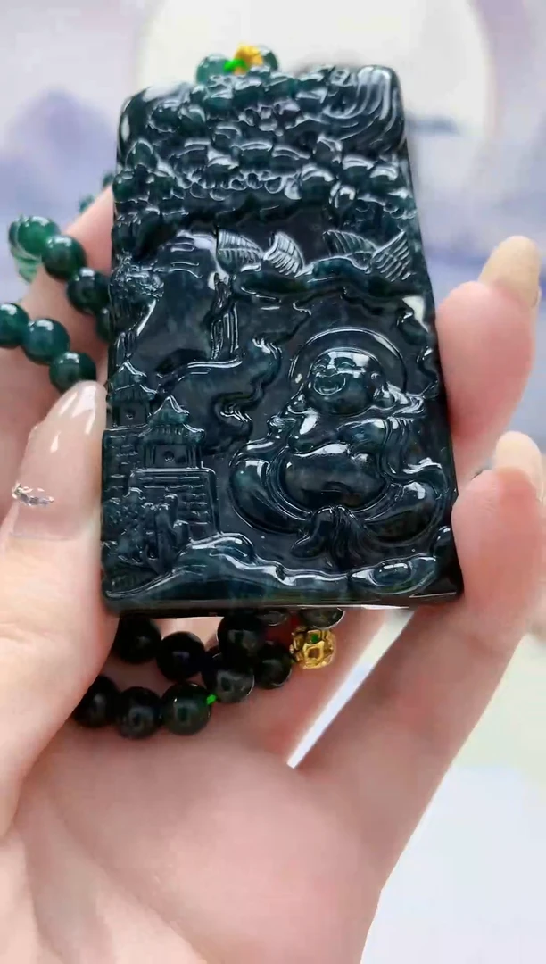 定制翡翠未镶嵌4812jw-毛货挂件24赠珠链