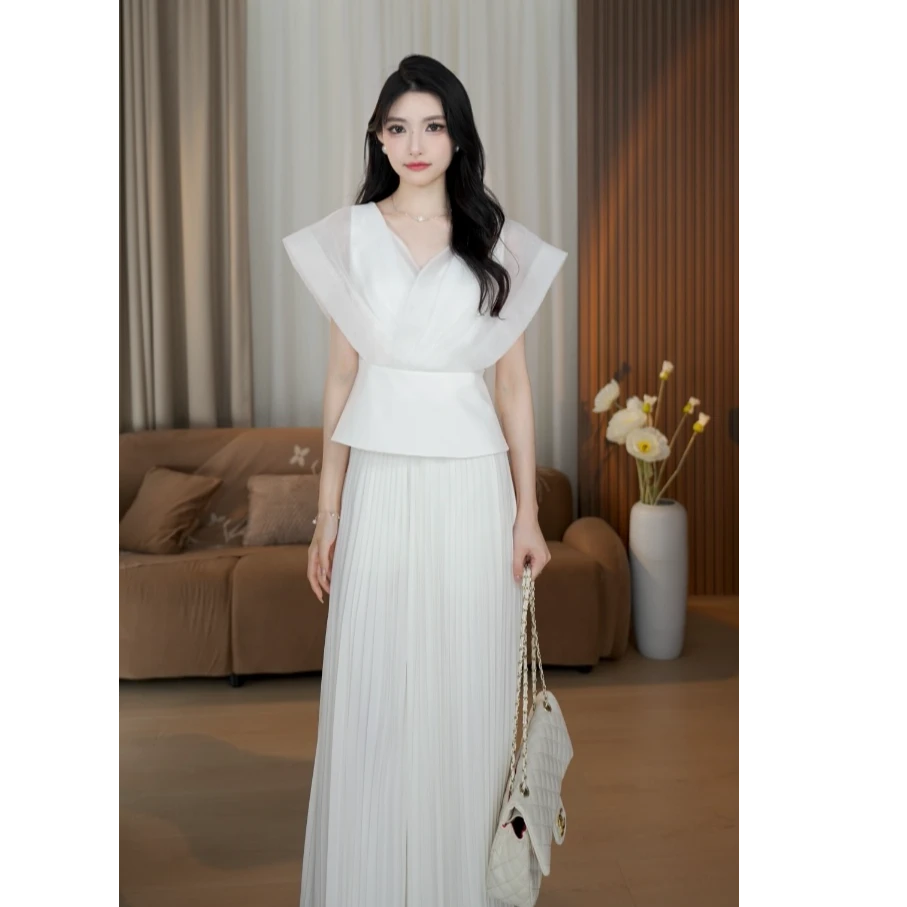 CHUCHU【初夏呼吸】白色时尚上衣XMZH8082气质洋气