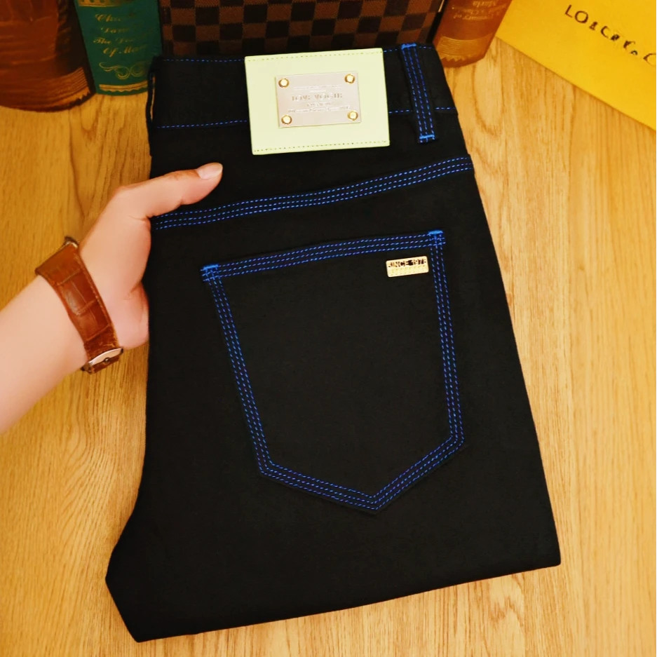 内米霍切夏季牛仔裤男薄款冰丝新品莱赛尔不易掉色修身小脚长裤男