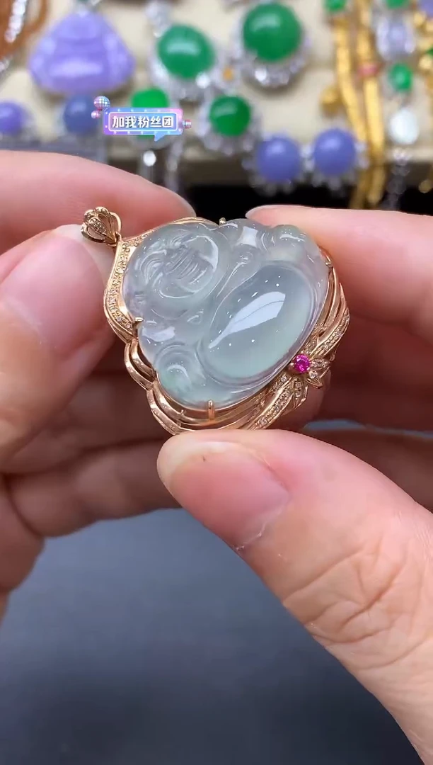 翡翠18K金镶嵌颈饰231-中国好珍宝