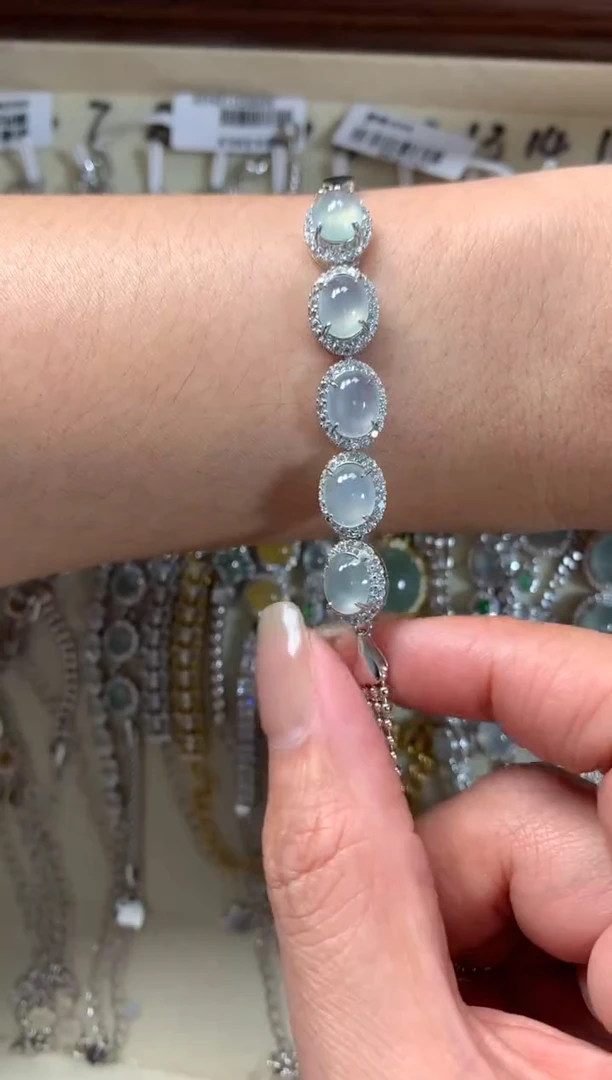 银S925镶嵌戒指翡翠手链