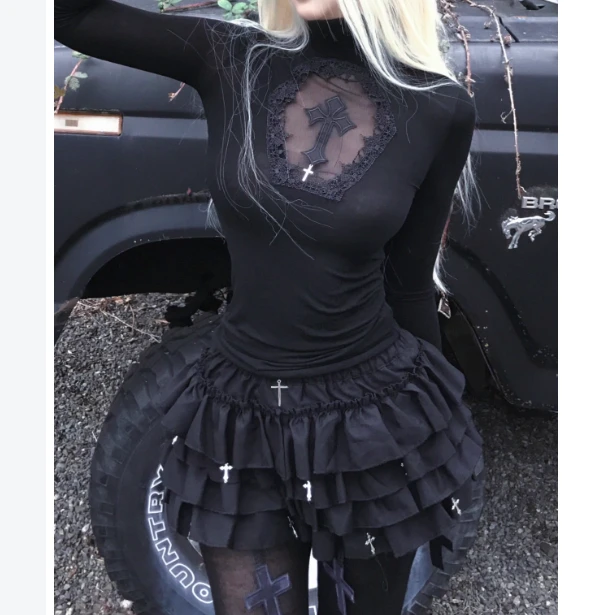 pinkmoon||十字架哥特暗黑风蛋糕蓬蓬裙裤芭蕾裙泡泡短裤性感个性