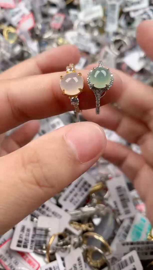 银S925镶嵌戒指翡翠222    4