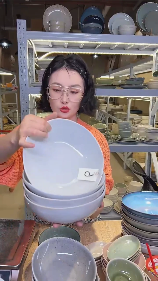 瓷284外贸尾货高温釉下彩陶瓷餐具默认微瑕