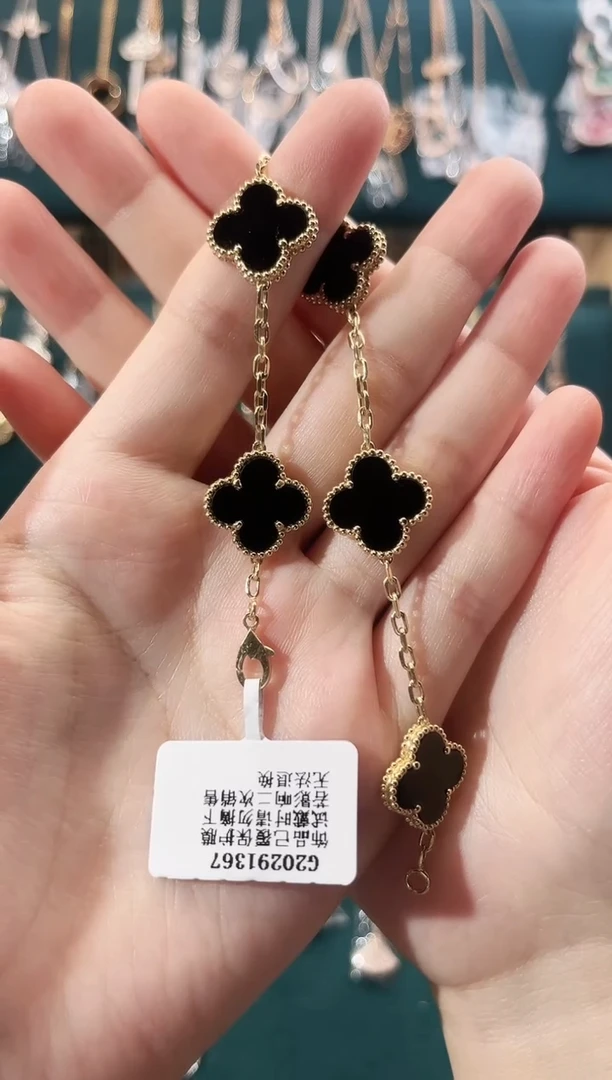 18K金镶嵌手链玛瑙/玉髓18K金镶嵌 K黄五花