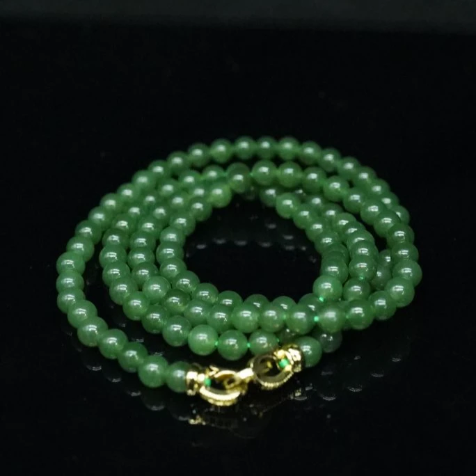 59和田玉碧玉手串/001584保利厦门拍卖