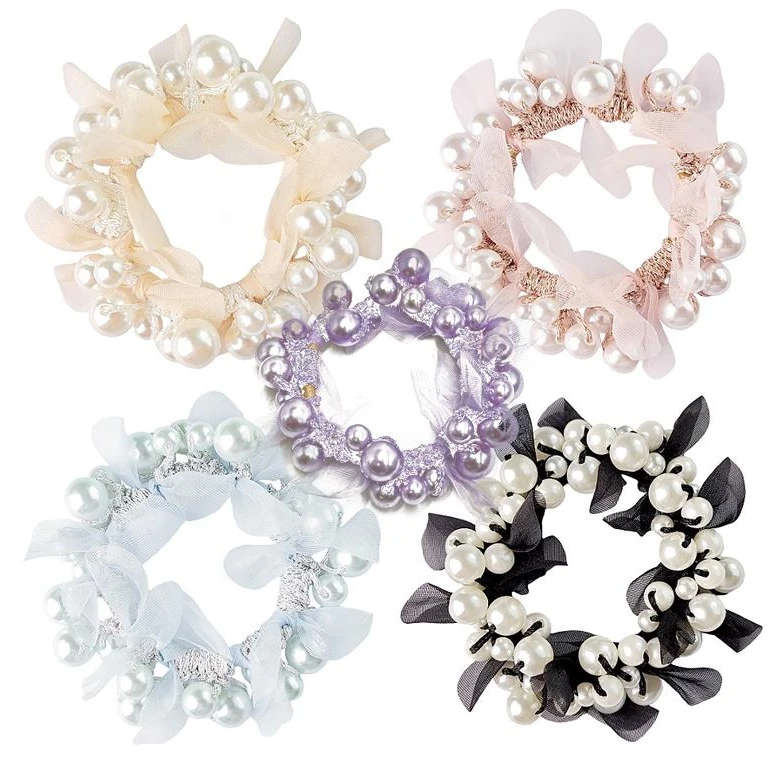 诗泊雅 韩版时尚发饰彩色布艺发绳盘发马尾发圈