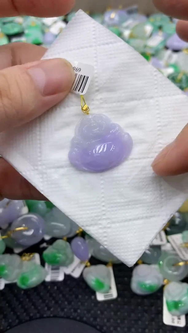 颈饰18K金镶嵌翡翠天然缅甸翡翠A货