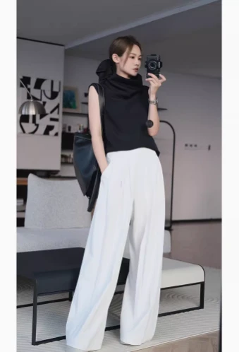 美洋MEIYANG【福袋】竖琴大甩裤 特种防透纱速干百褶阔腿裤 XL码