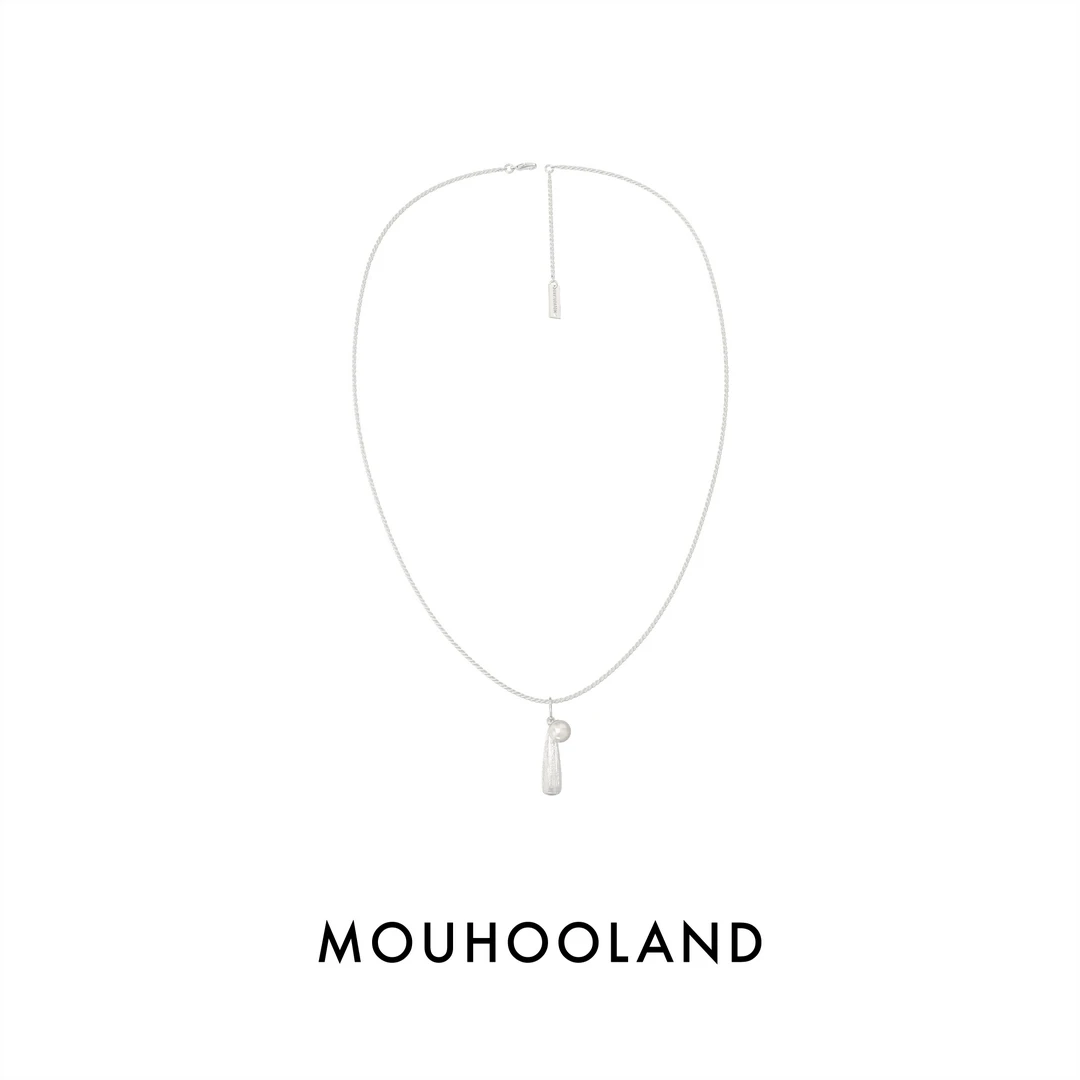 Mouhooland/暮后之地 吊坠925银锆石 拉丝雨滴吊坠手工雕刻拉丝