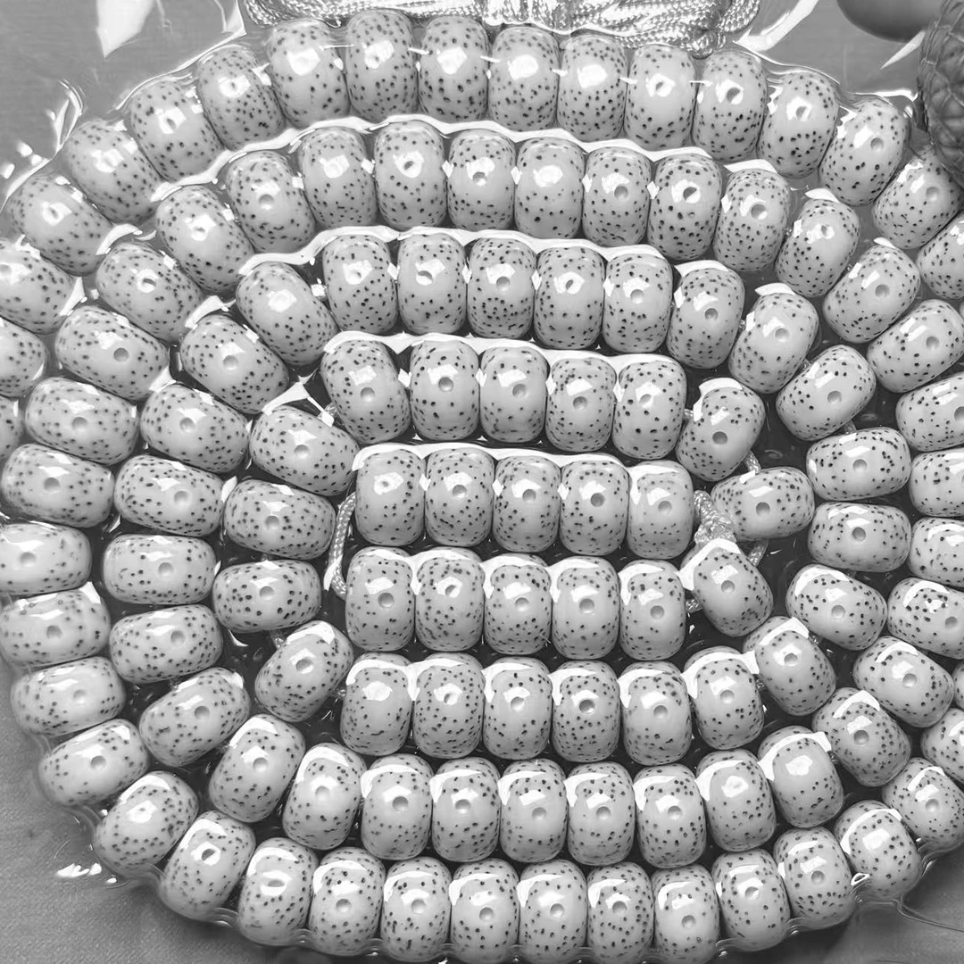 海南星月菩提脱脂顺白正月高密高抛藏桶珠108颗盘玩长串佛珠念珠