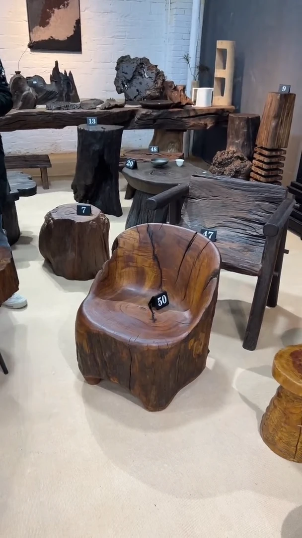 香樟木整木靠背椅