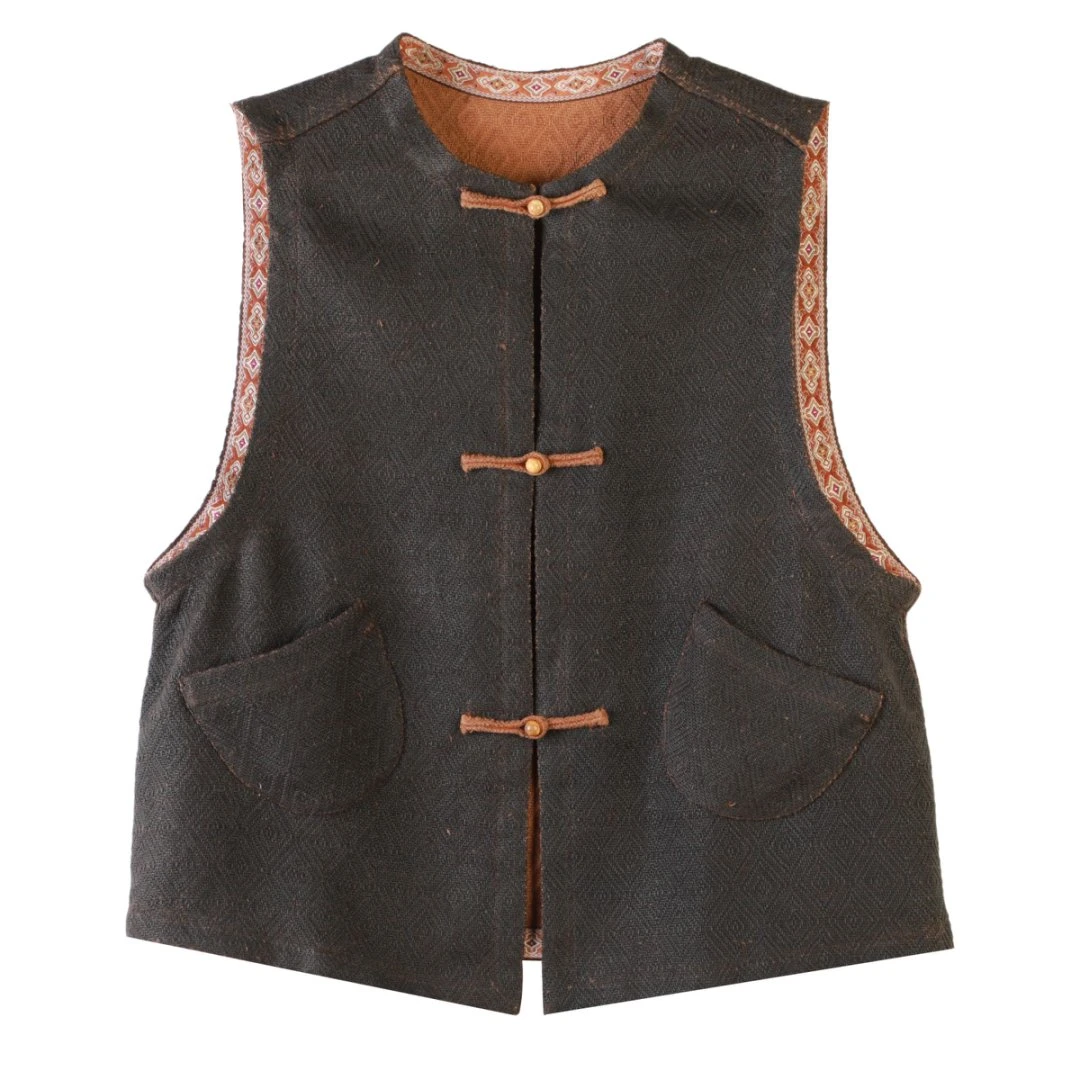 【苏大美】回形纹柞蚕马甲 373924