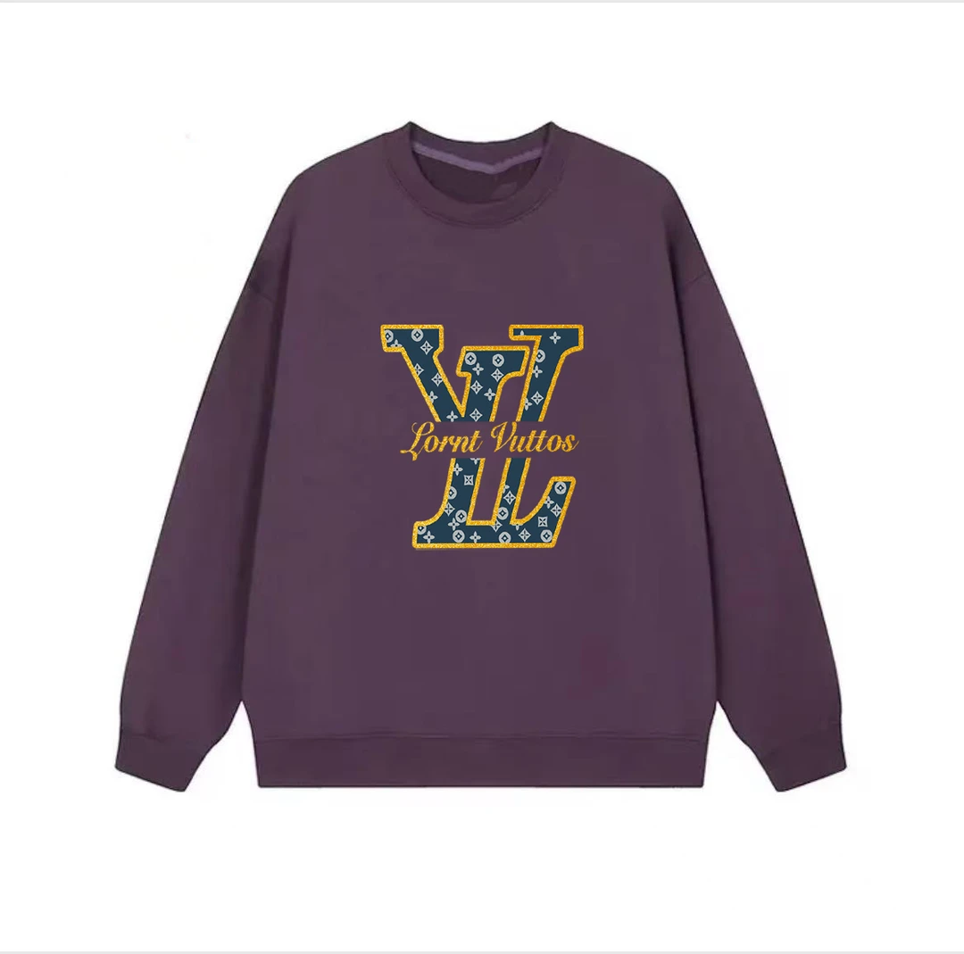 ZS2025新款男女情侣款青春设计感情侣INS圆领卫衣-V字母