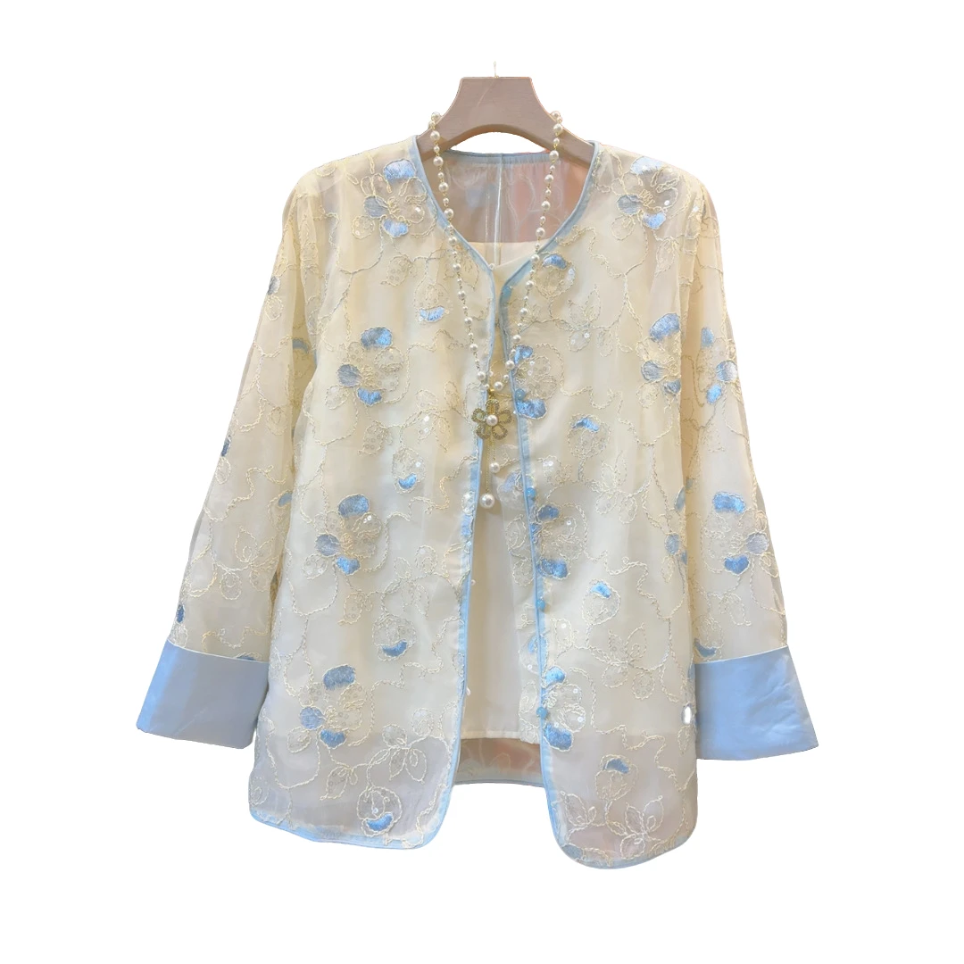 早春新款新中式复古轻奢薄款外套衣长66左右洋气遮肉显瘦气质外套