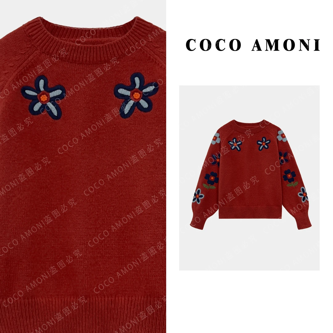 【曼姐专属】洋气冬季新款宽松百搭圆领显瘦简约气质毛衣女JY385