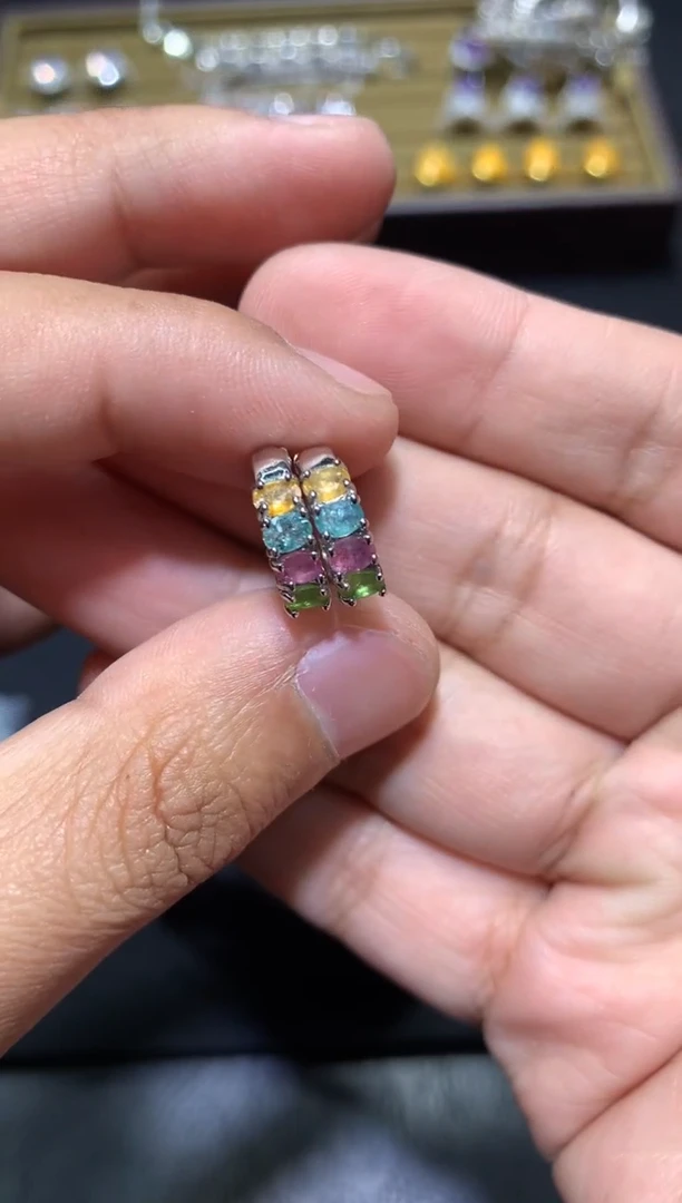 未镶嵌耳饰碧玺Q84【多样性发其一】