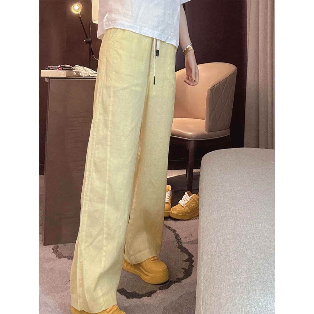 时尚百搭纯色气质裤子2025夏季新款显瘦直筒宽松百搭休闲裤女