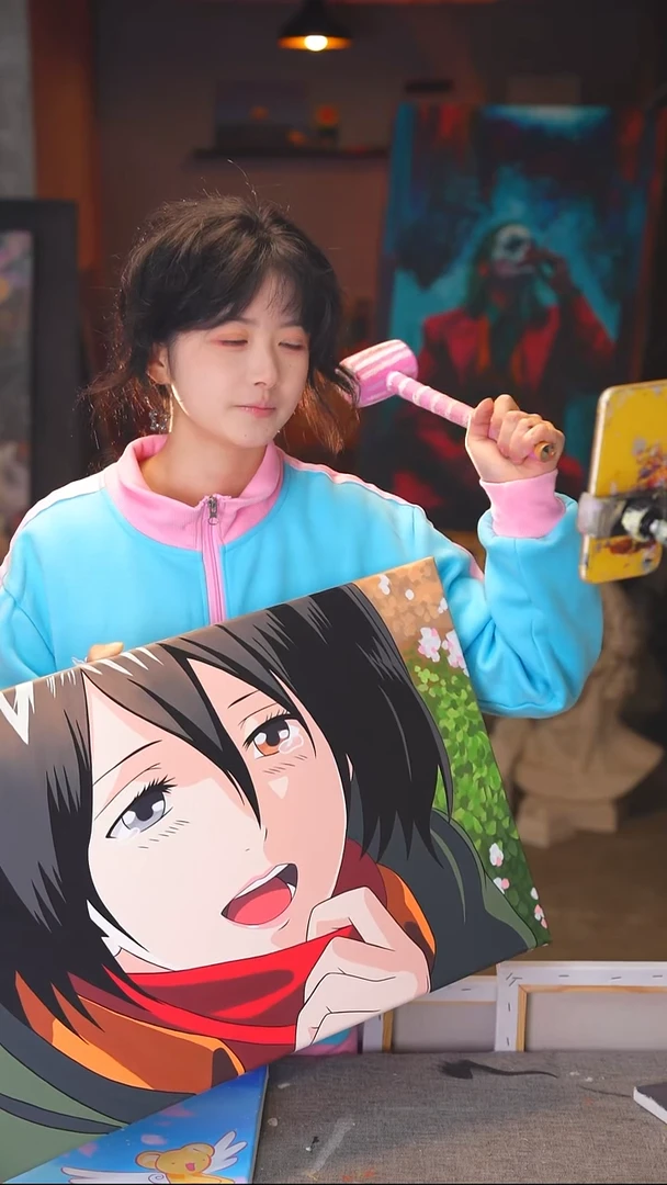 油画D****6三笠丙烯画纯手绘