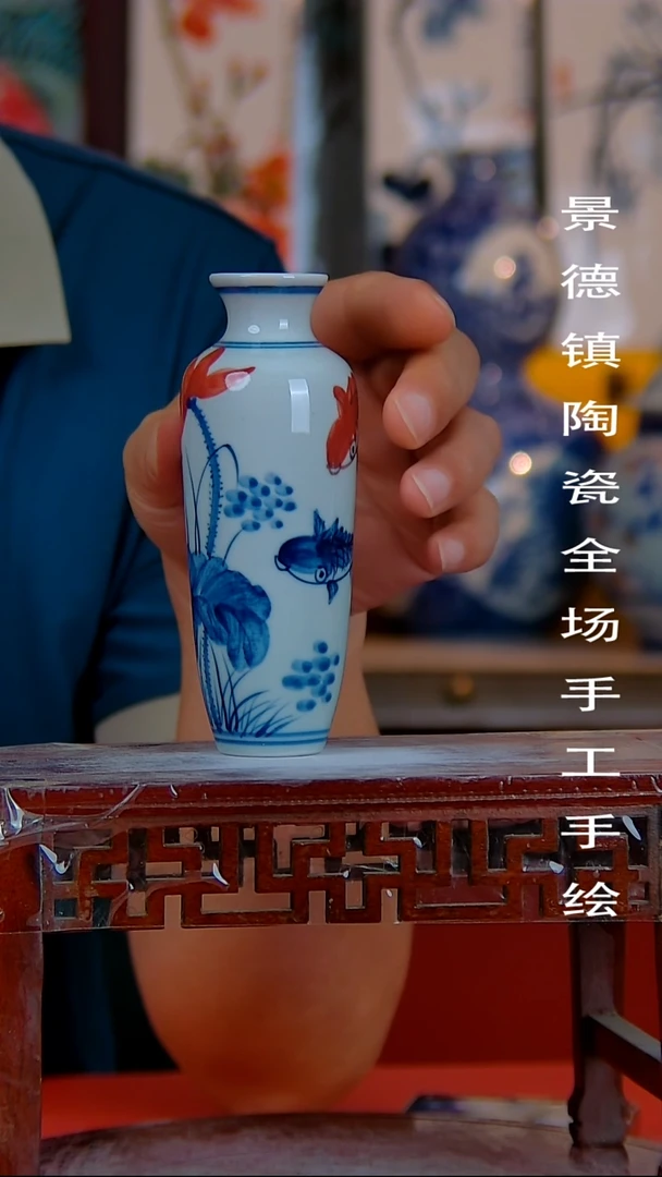 摆件景德镇陶瓷 手工手绘