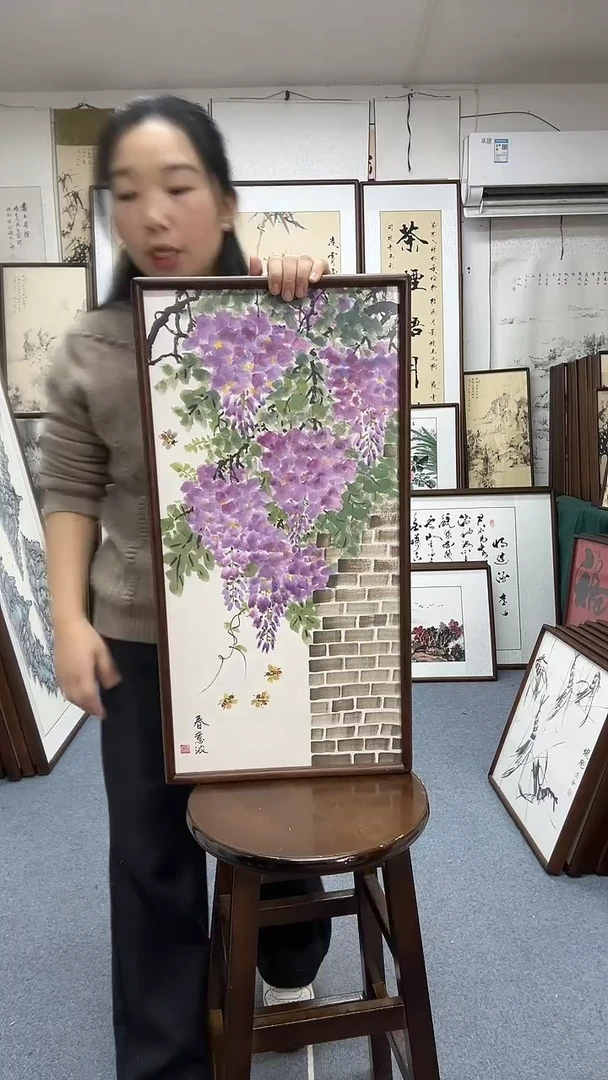 国画尺寸35*68实木画框京东包邮手绘