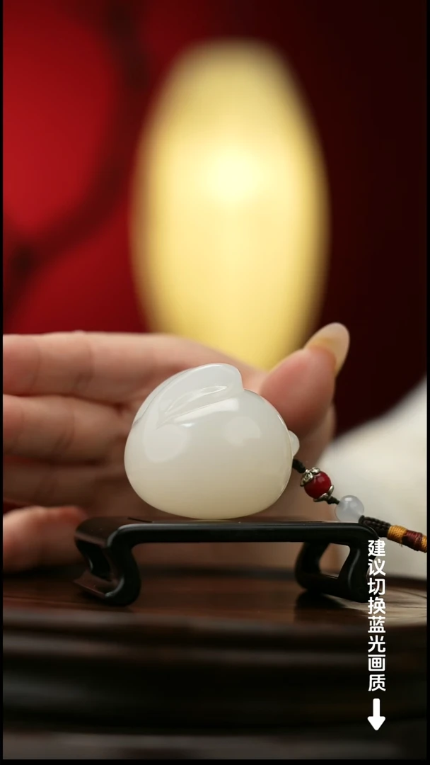 玉【前兔似锦】天然玉石手把件