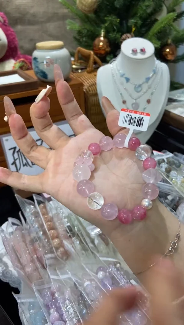 水晶手串未镶嵌孤品捡漏均匀瑕疵介意勿拍