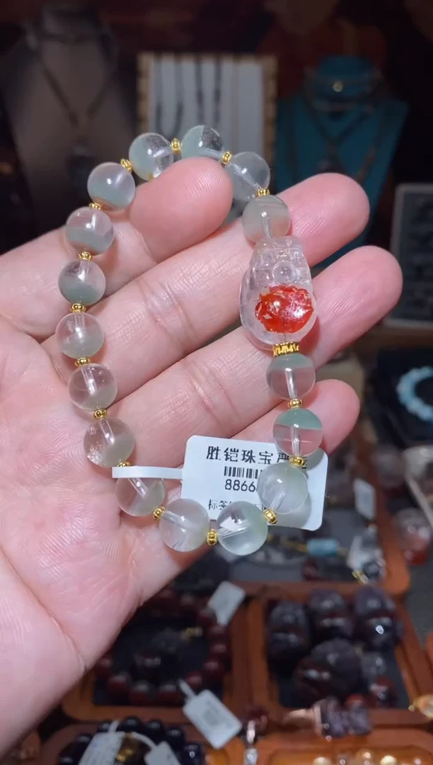 【闪购商品】水晶青幽灵+锦鲤胶花未镶嵌设计款