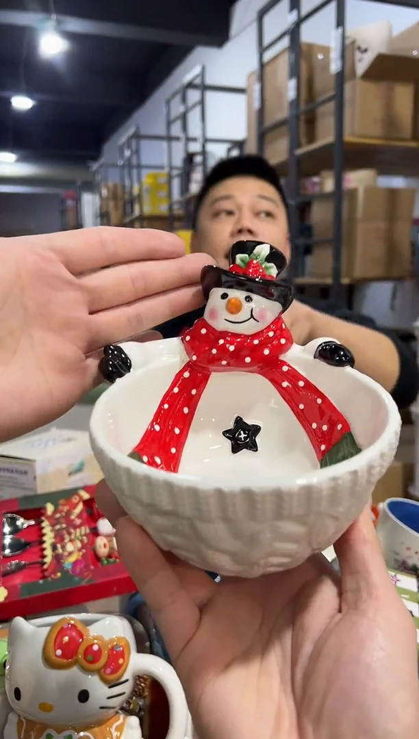 【闪购商品】杯陶瓷原盒雪人碗