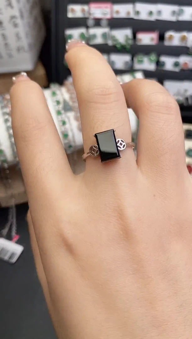 银S925镶嵌戒指翡翠0