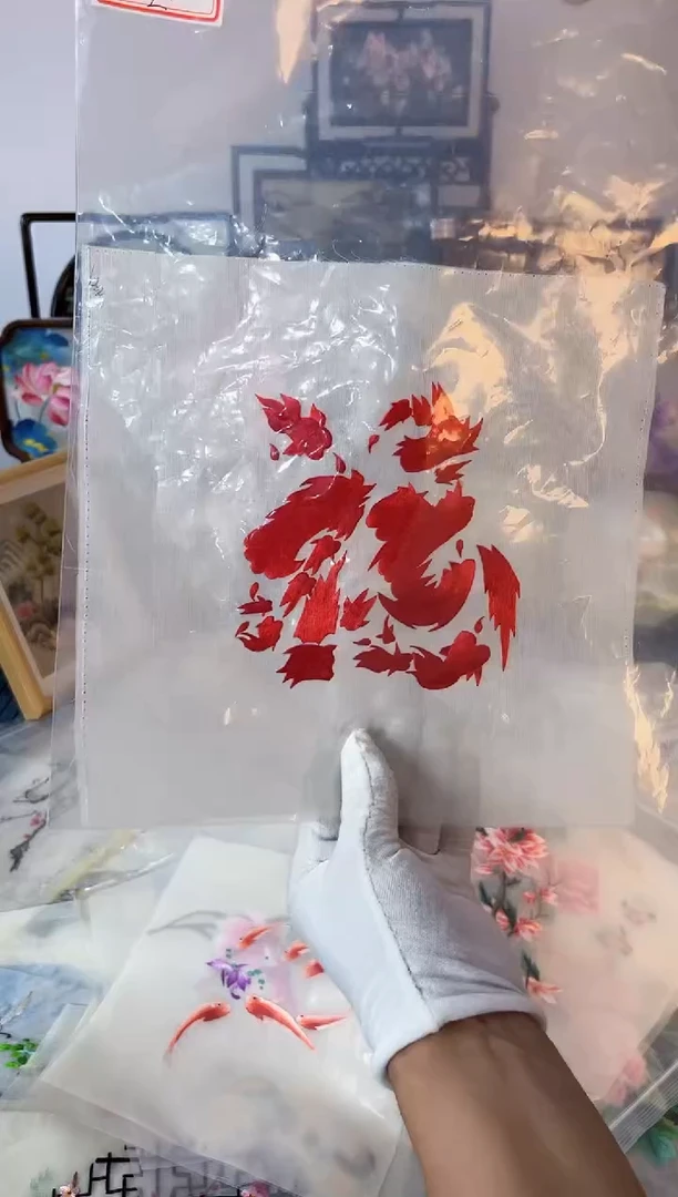织绣纯手工苏绣双面绣绣布12